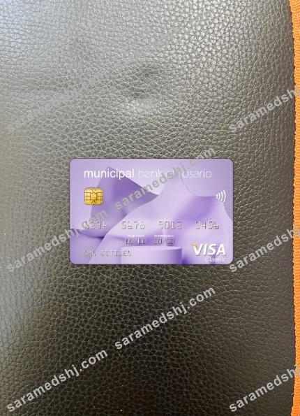 Argentina Municipal Bank of Rosario visa card photolook front